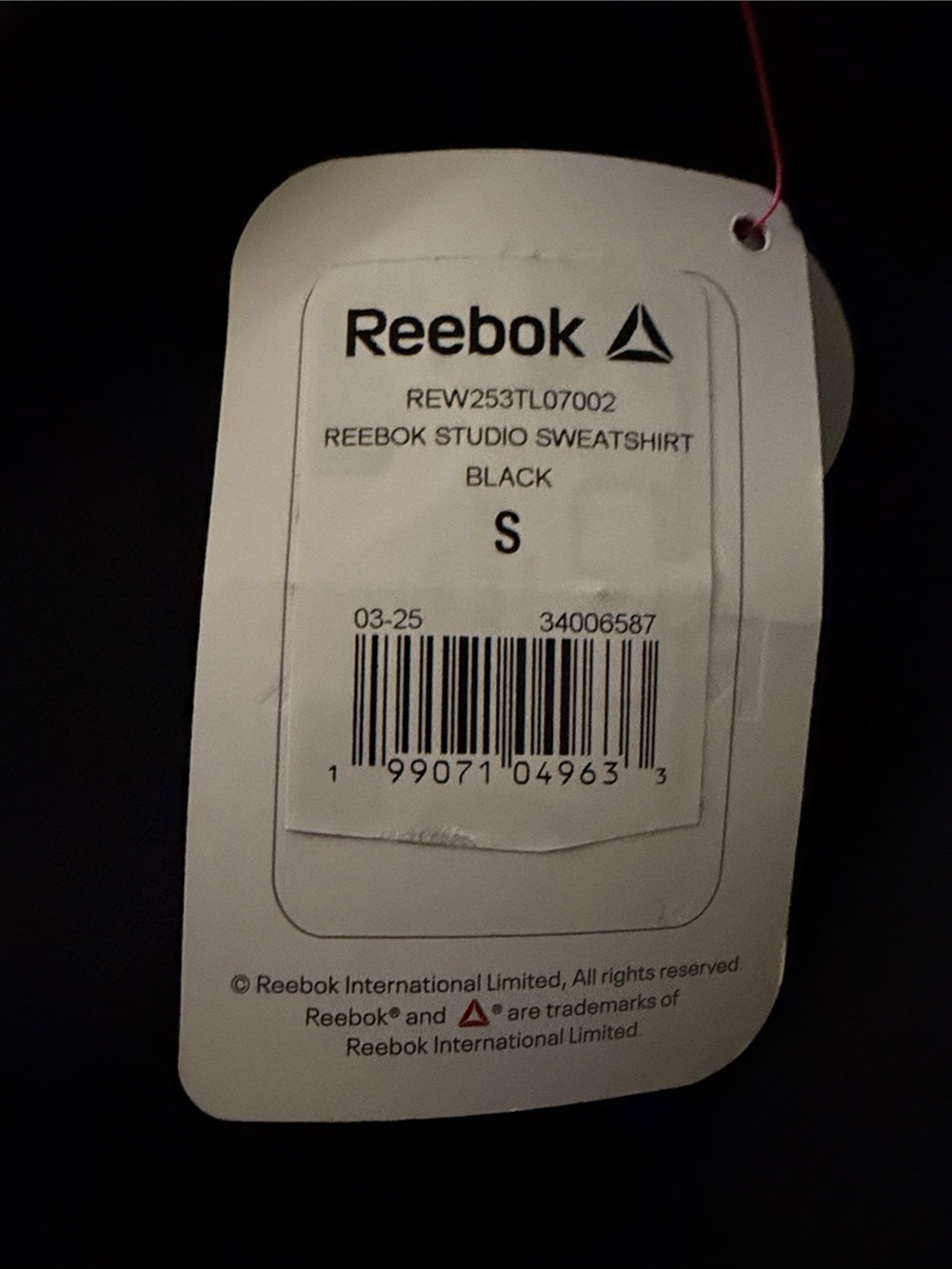 Reebok Black Sweatshirt with White Logo - Picture 5 of 5